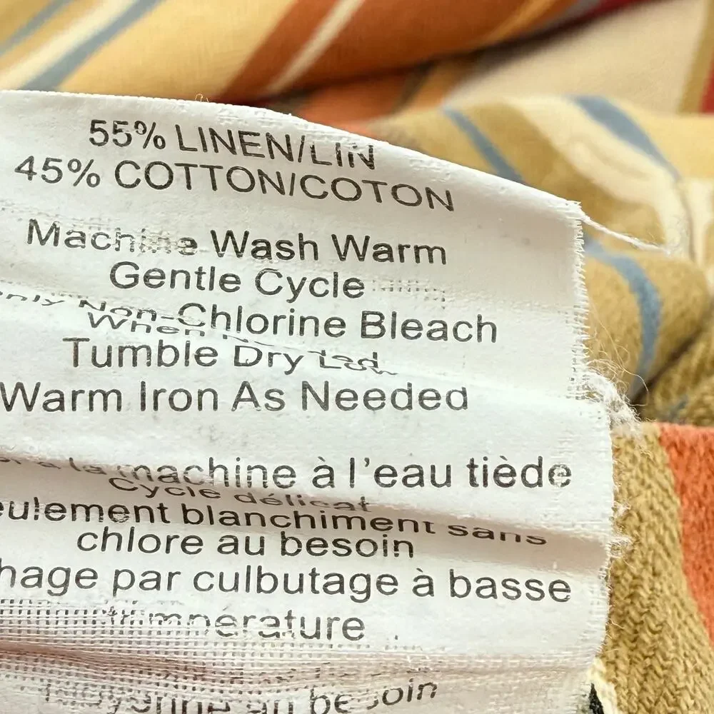 Pottery Barn Set of 2 Striped Linen Cotton Euro Shams 26
